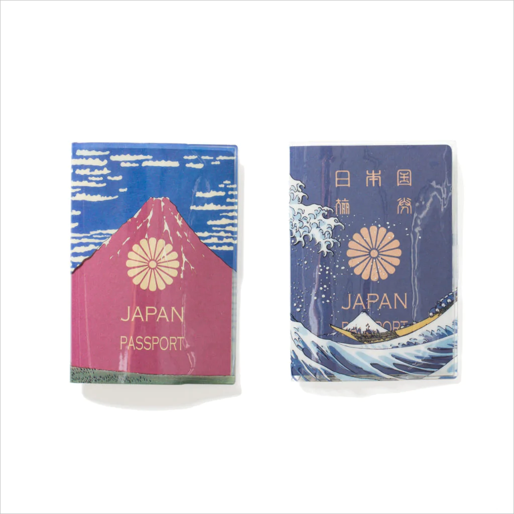 パスポートカバー（赤富士/神奈川沖浪裏） – Shop of Hokusai ｜ 北斎