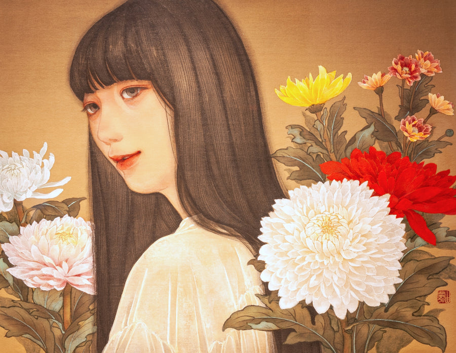 【ガラリshowcse】　田口由花　日本画「菊図」