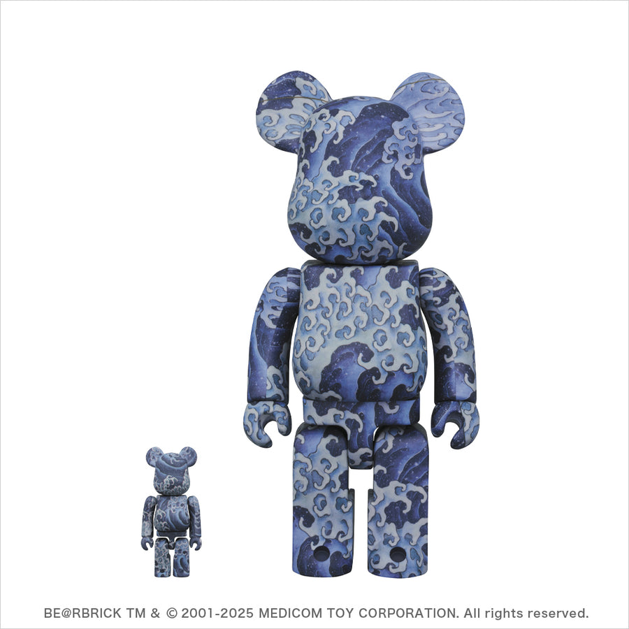 BE@RBRICK（ベアブリック）葛飾北斎 上町祭屋台天井絵「怒濤図 男浪」100％ & 400％