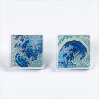 ピンバッヂ（上町祭屋台天井絵 男浪・女浪） – Shop of Hokusai