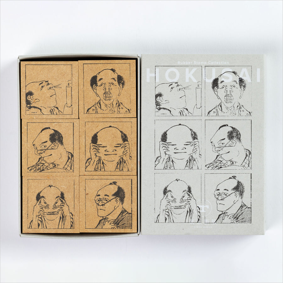 ラバースタンプセット 『北斎漫画 百面相』