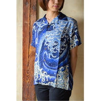 京友禅 正絹アロハシャツ 「怒濤図 男浪」（どとうず おなみ） – Shop 