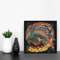 風水開運画❀王妃の鳳凰❀ 風水開運絵画＊幸せ富士と夫婦鶴～煌めき春光～恋愛出会い結婚