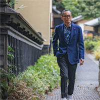 メンズボタンダウンシャツ 「怒涛図男浪/濃紺」 – Shop of Hokusai